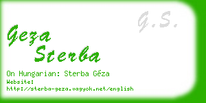 geza sterba business card