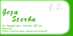 geza sterba business card